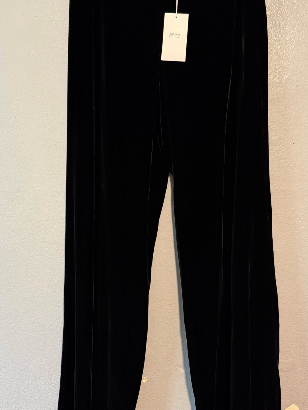 NWT Armani collezioni Black Velvet Palazzo Pants size 42